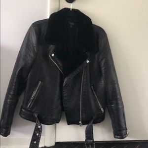 Biker fur lined jacket